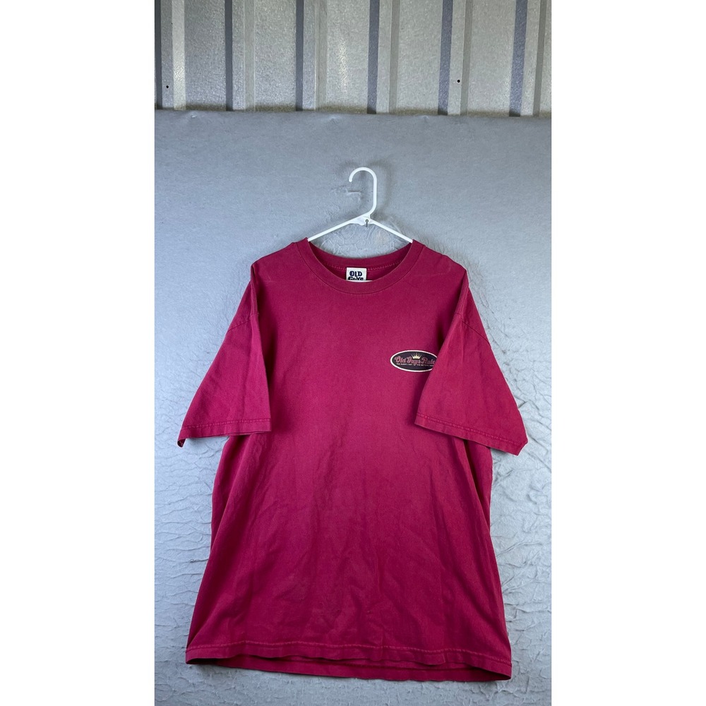 Old Guys Rule T-Shirt Men XL Red Excellent Graphic Short Sleeve Cotton Tee